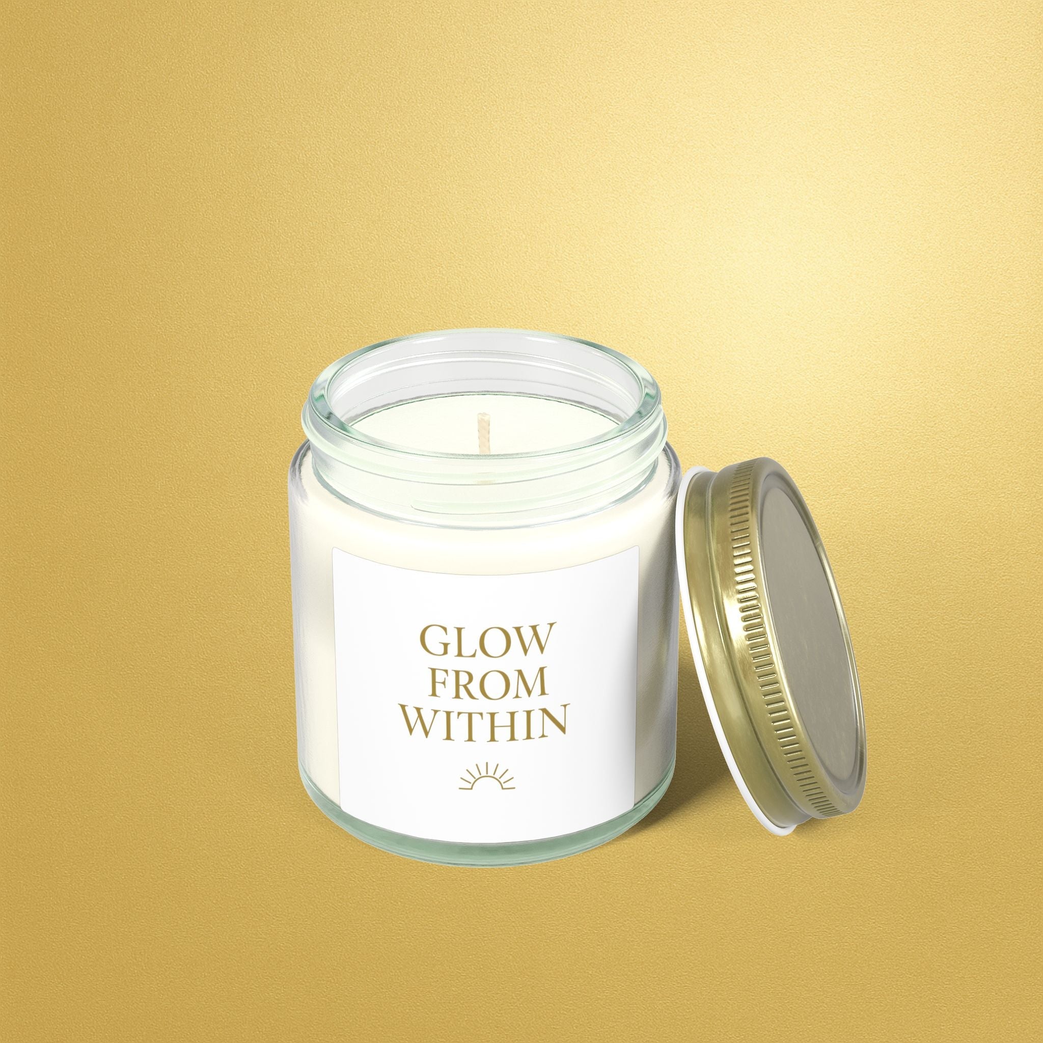 Glow From Within Scented Candle — Coconut Apricot Wax (4oz, 9oz) - AURA BY RS ®