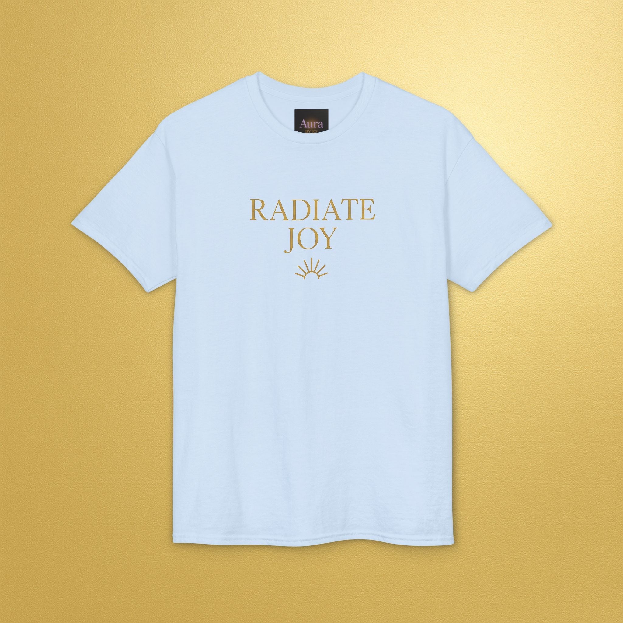 Radiate Joy Aura T-Shirt — Positive Message Tee - AURA BY RS ®