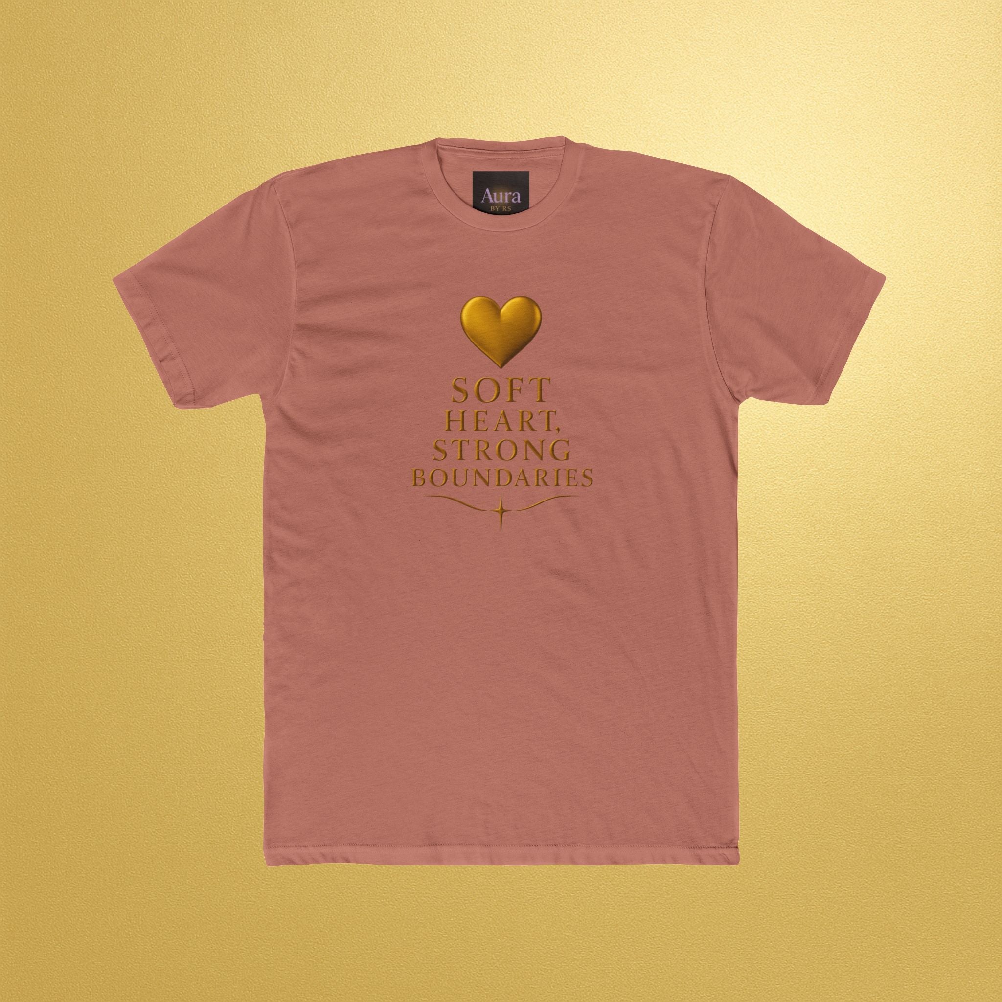 Soft Heart Strong Boundaries Tee — Inspirational Heart Graphic T-Shirt - AURA BY RS ®